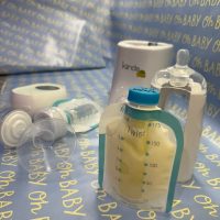 Breastmilk for a baby in need of nutritional food. Mainly 4 oz Kiinde bags. Pumped directly into bags & froze. Feed from bag. Use bottle warmer. Snap on nipple and bottle.